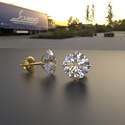 Avarta Jewellery 18k Gold 3 Carat Moissanite Stud Earrings