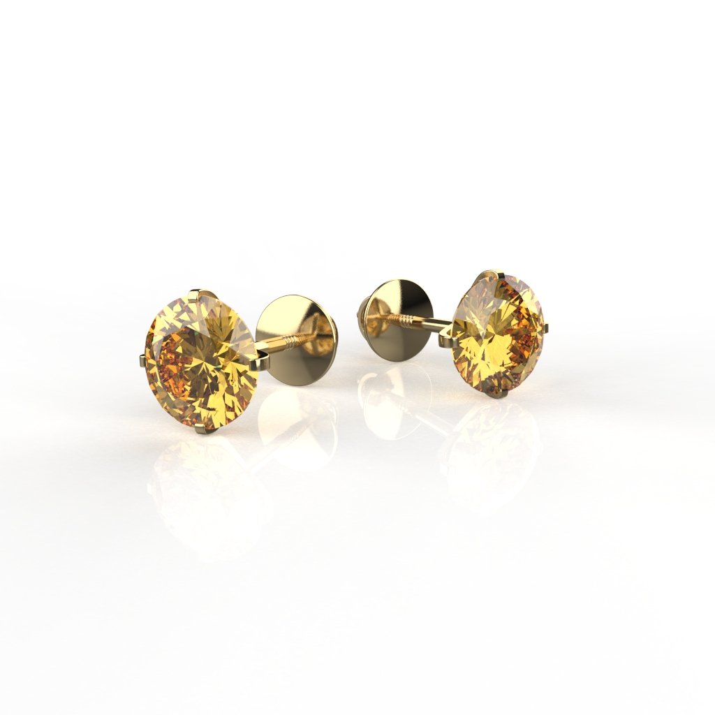 Avarta Jewellery 18k BIS Hallmarked Gold Citrine Stud Earrings Main image