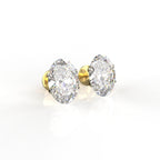 Avarta Jewellery 14k Gold 2 Carat Oval Moissanite Stud Earrings