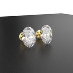 Avarta Jewellery 14k Gold 2 Carat Oval Moissanite Stud Earrings