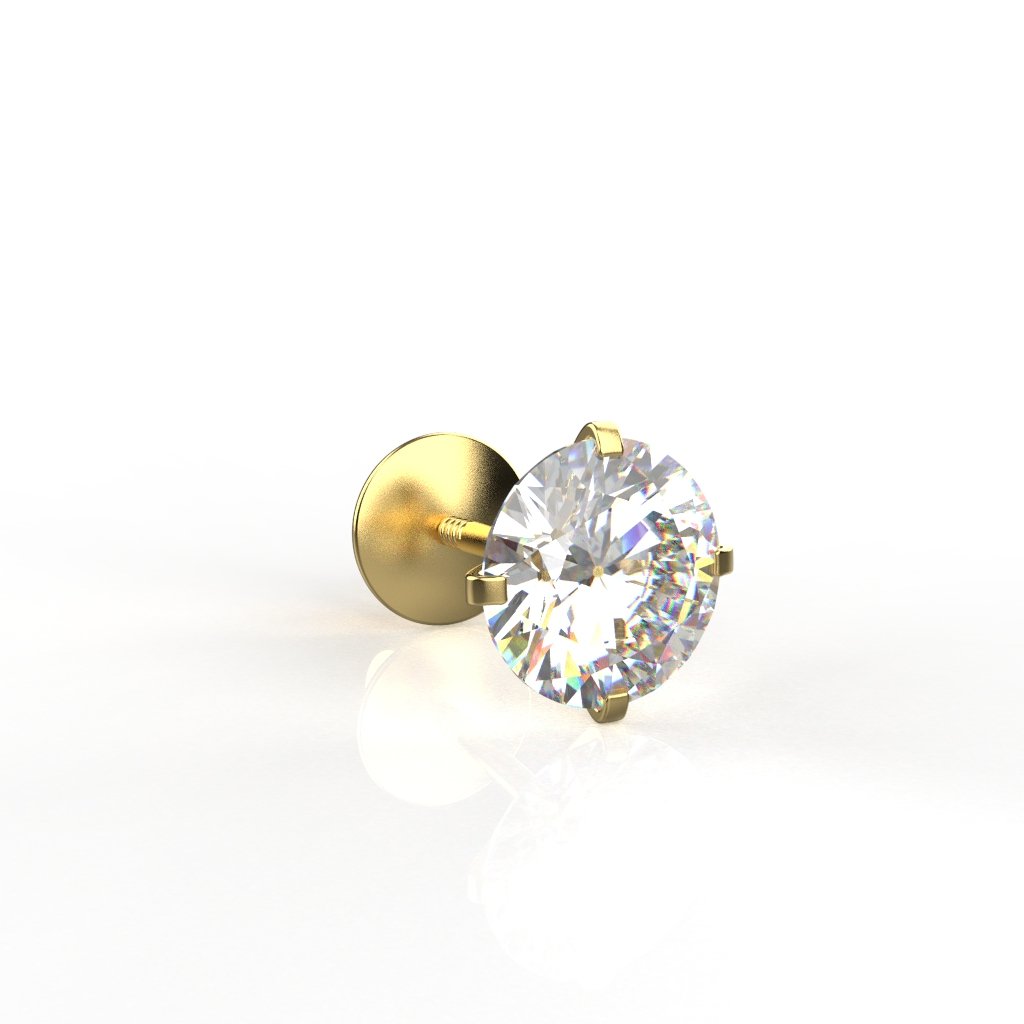 Avarta Jewellery 18k Gold 1 Carat Unisex Solitaire Studs - Single Pcs Main image