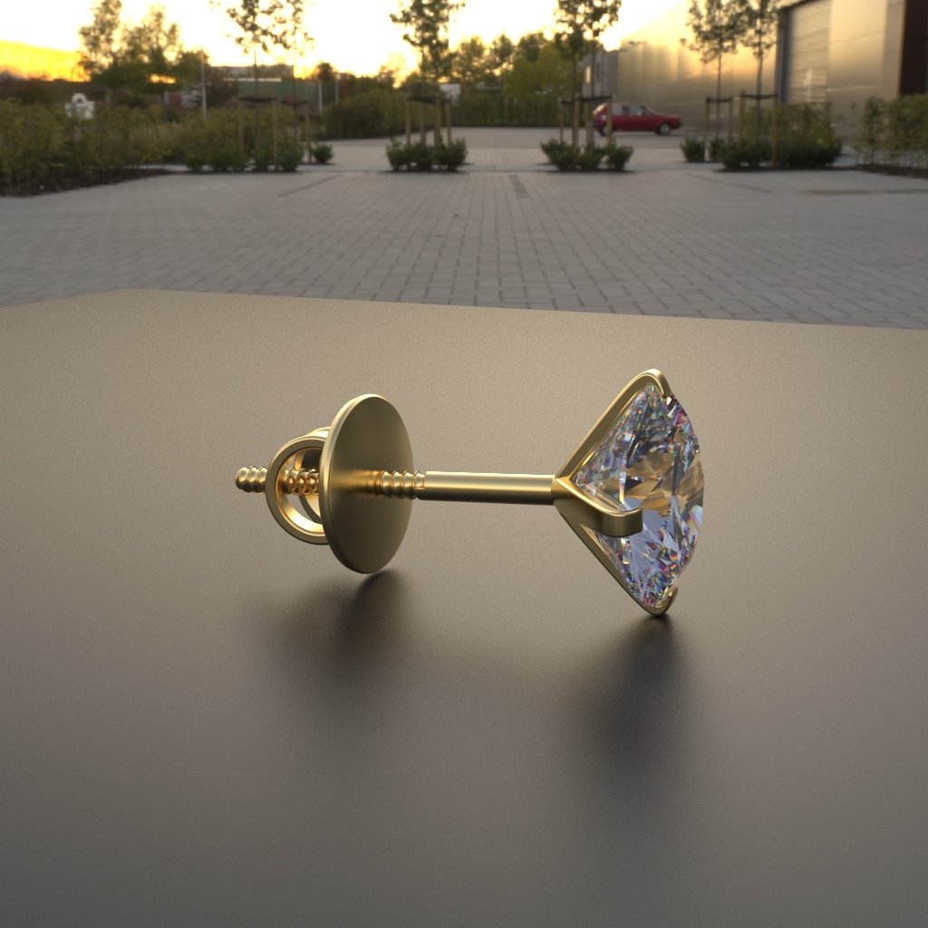 Avarta Jewellery 18k Gold 1.50 Carat Unisex Solitaire Studs - Single Pcs