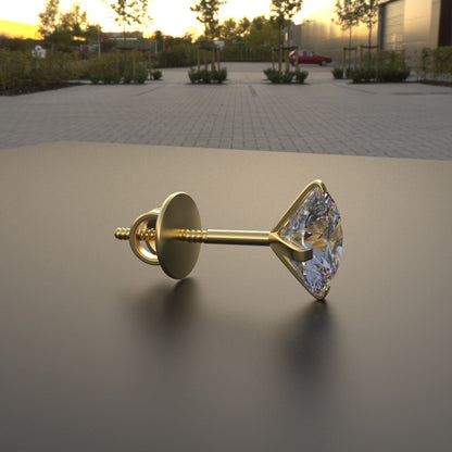 Avarta Jewellery 18k Gold 1.50 Carat Unisex Solitaire Studs - Single Pcs