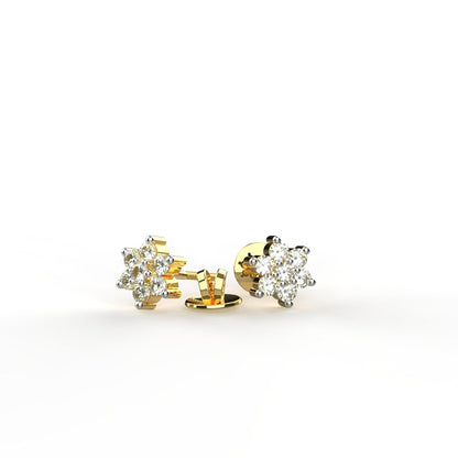 Avarta Jewellery Sterling Silver Gold Polish Stud Earring For Girls &amp; Women