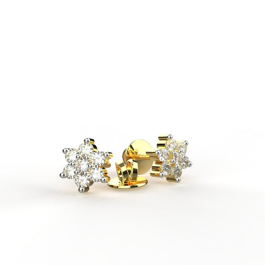 Avarta Jewellery Sterling Silver Gold Polish Stud Earring For Girls &amp; Women