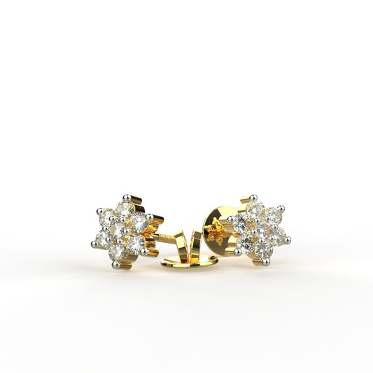 Avarta Jewellery Sterling Silver Gold Polish Stud Earring For Girls &amp; Women