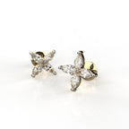 Avarta 18k Gold Marquise Flower Stud Earrings