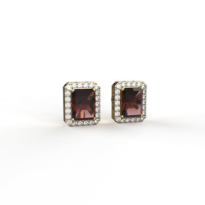 Avarta Jewellery 18k Gold 2.70 Carat Each Natural Ruby & Moissanite Studs