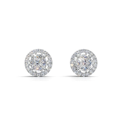 Sitara Halo Radiance Silver Gold Plated Studs Earring