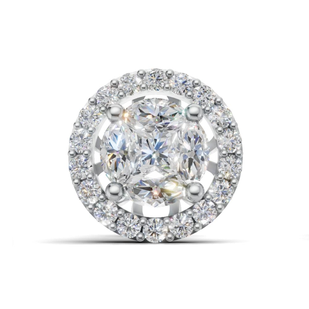 Sitara Halo Radiance Silver Gold Plated Studs Earring