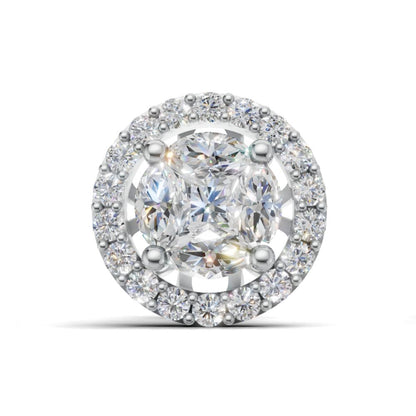 Sitara Halo Radiance Silver Gold Plated Studs Earring
