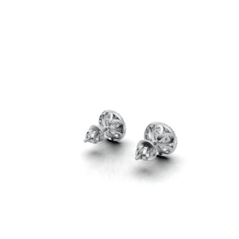 Sitara Halo Radiance Silver Gold Plated Studs Earring