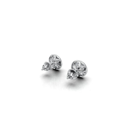 Sitara Halo Radiance Silver Gold Plated Studs Earring