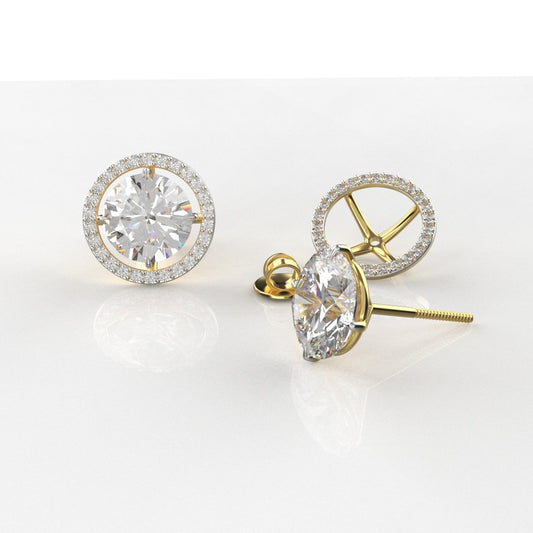 Avarta Jewellery 3.26 Carat Each 18k Gold Jacket Earring With Moissanite