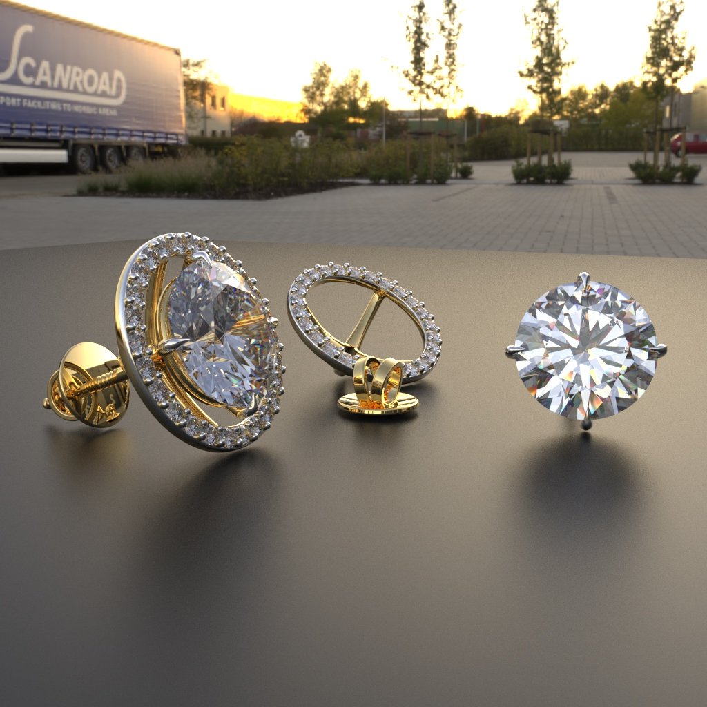 Avarta Jewellery 3.26 Carat Each 18k Gold Jacket Earring With Moissanite