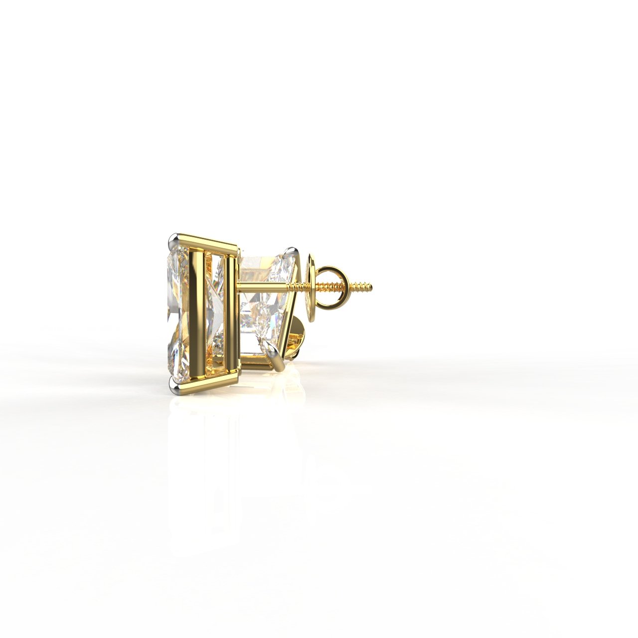 Avarta Jewellery 18K Gold 5 Carat Each Radiant Cut Solitaire Earrings