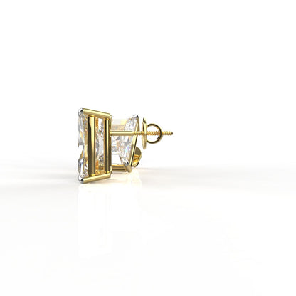 Avarta Jewellery 18K Gold 5 Carat Each Radiant Cut Solitaire Earrings
