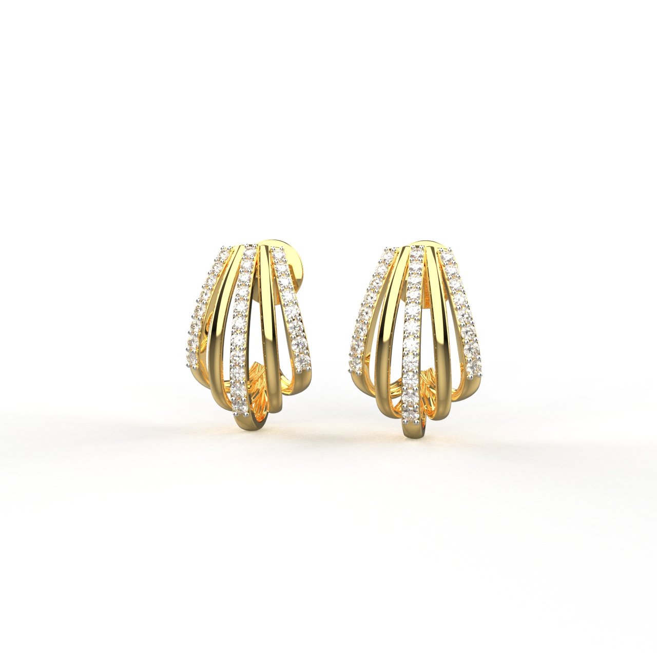 Avarta 18k Gold Lab Grown Linear Diamond Earrings Main image