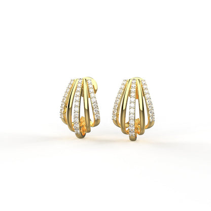 Avarta 18k Gold Lab Grown Linear Diamond Earrings