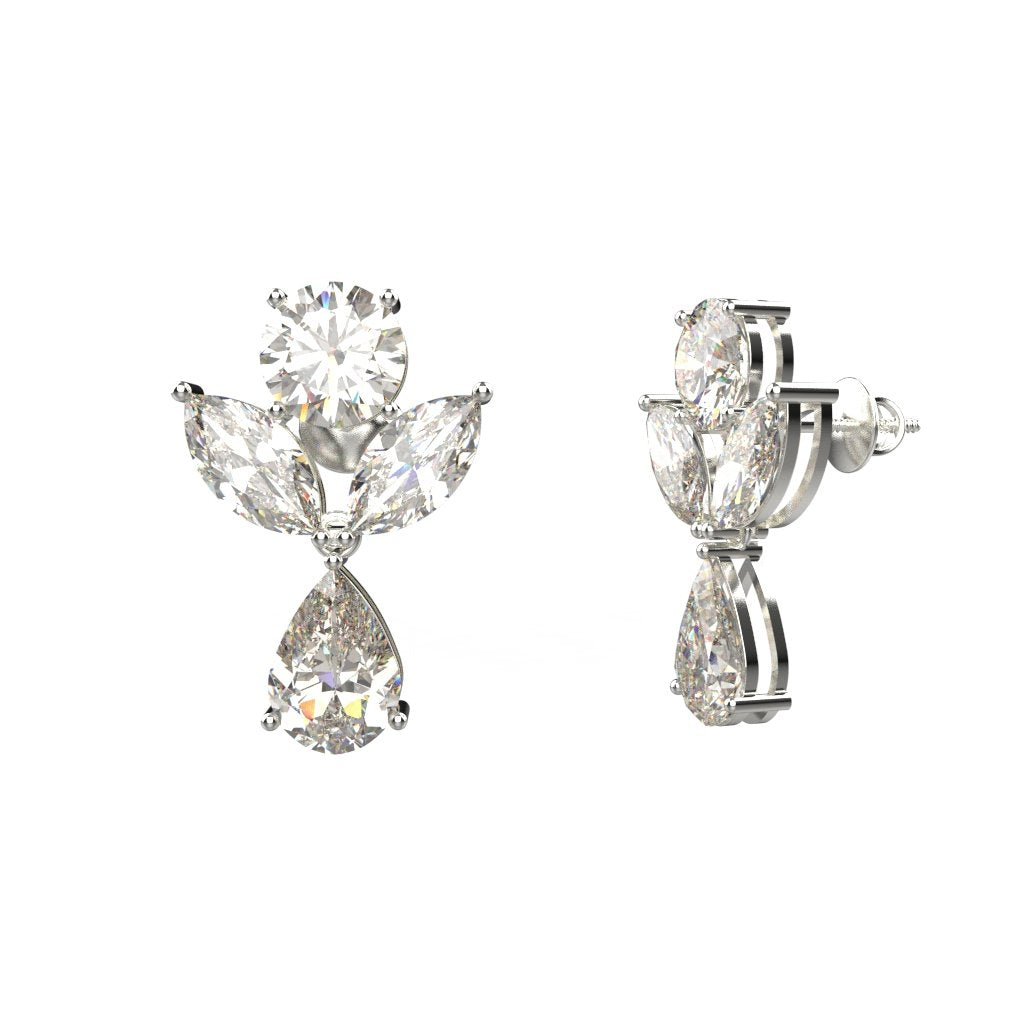 Avarta 14k White Gold Moissanite Dangler Earring