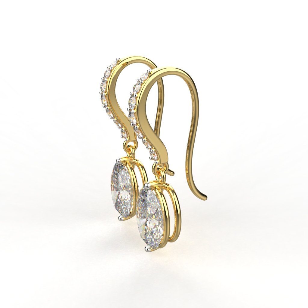 Avarta Jewellery Mystic Moissanite Gold Drop Earrings