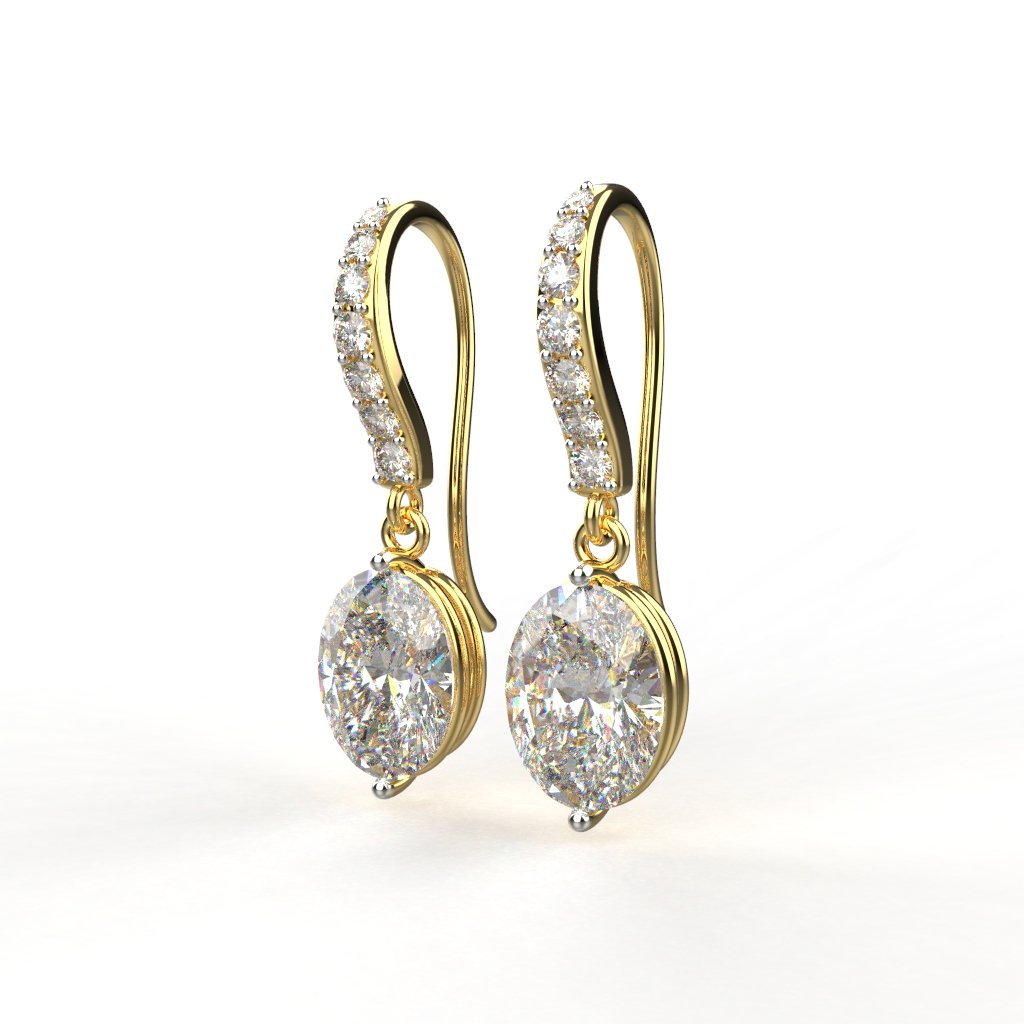 Avarta Jewellery Mystic Moissanite Gold Drop Earrings Main image