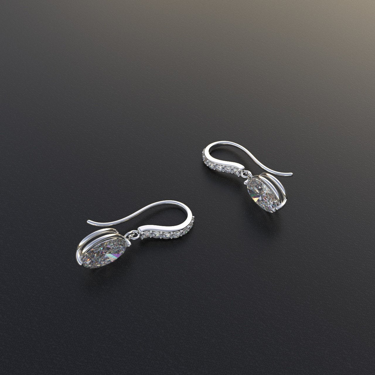 Avarta Jewellery Sterling Silver Oval Dangler Earrings