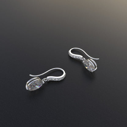 Avarta Jewellery Sterling Silver Oval Dangler Earrings