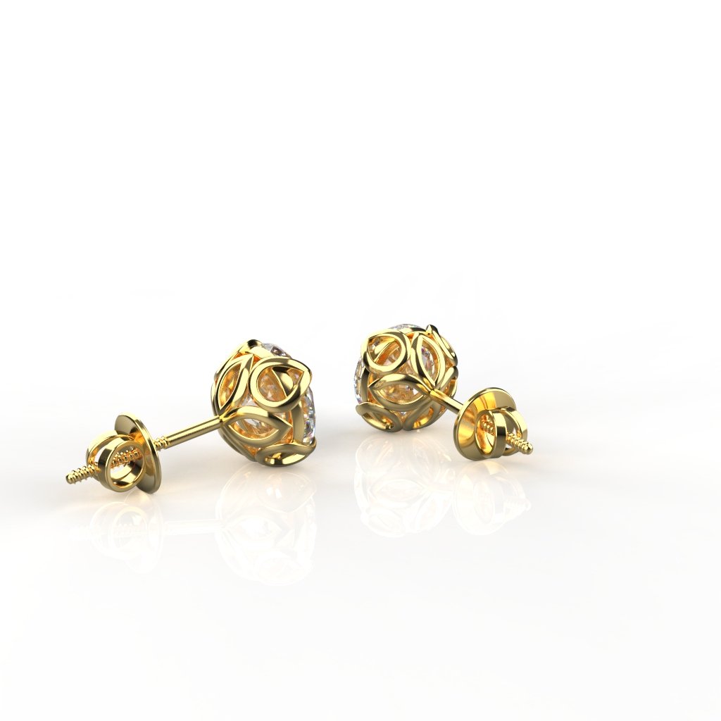 Avarta Jewellery 2 Carat each Moissanite Solitaire Studs | 18K, 14K