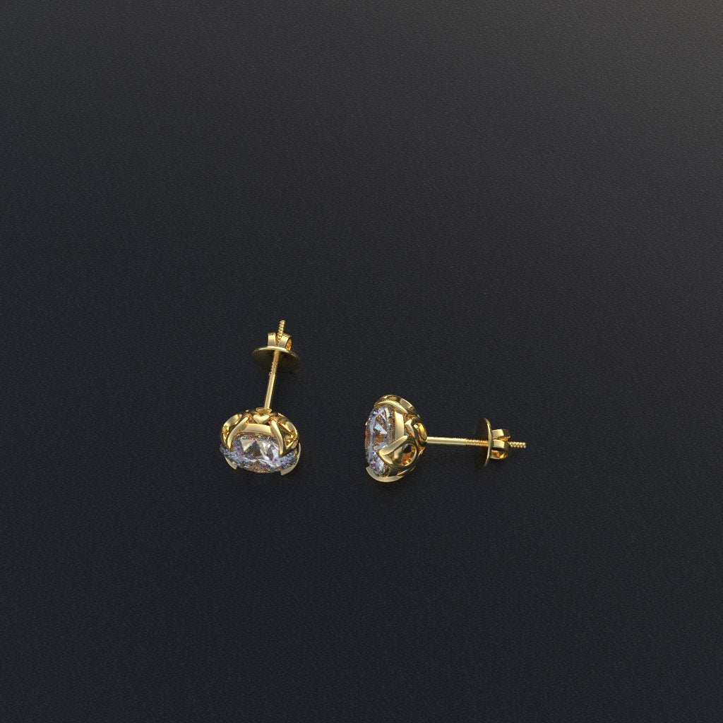 Avarta Jewellery 2 Carat each Moissanite Solitaire Studs | 18K, 14K