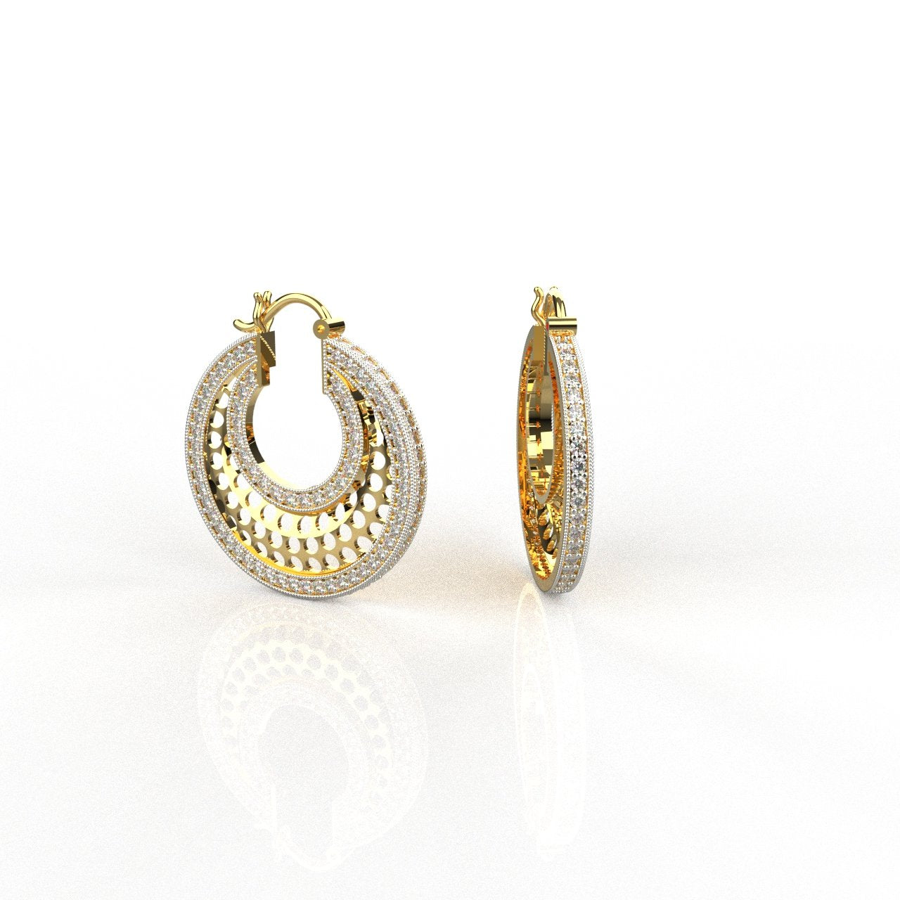 Avarta Jewellery 18K Yellow Gold Diamond Hoop Earrings Main image