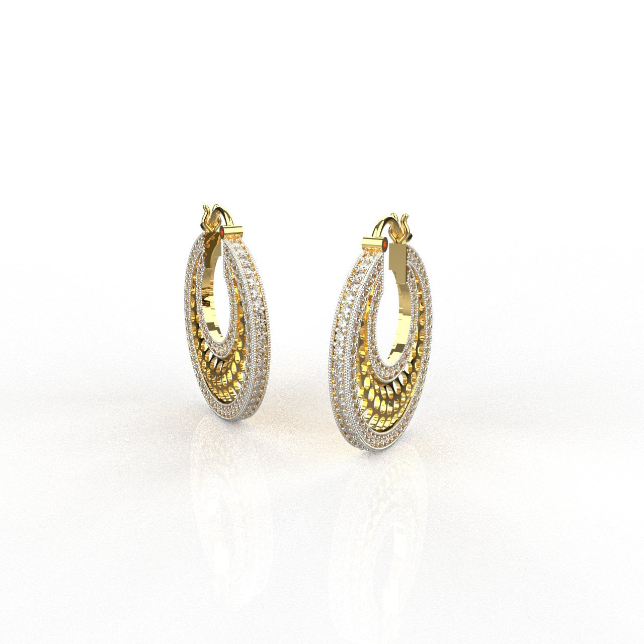Avarta Jewellery 18K Yellow Gold Diamond Hoop Earrings