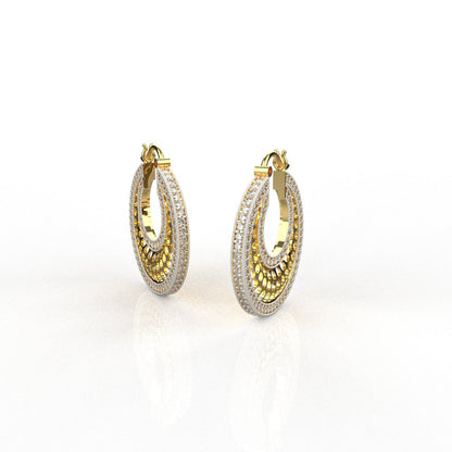 Avarta Jewellery 18K Yellow Gold Diamond Hoop Earrings