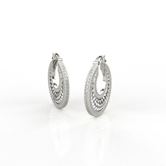 Avarta Jewellery 18K White Gold Diamond Hoop Earrings