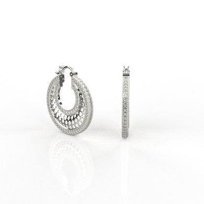 Avarta Jewellery 18K White Gold Diamond Hoop Earrings