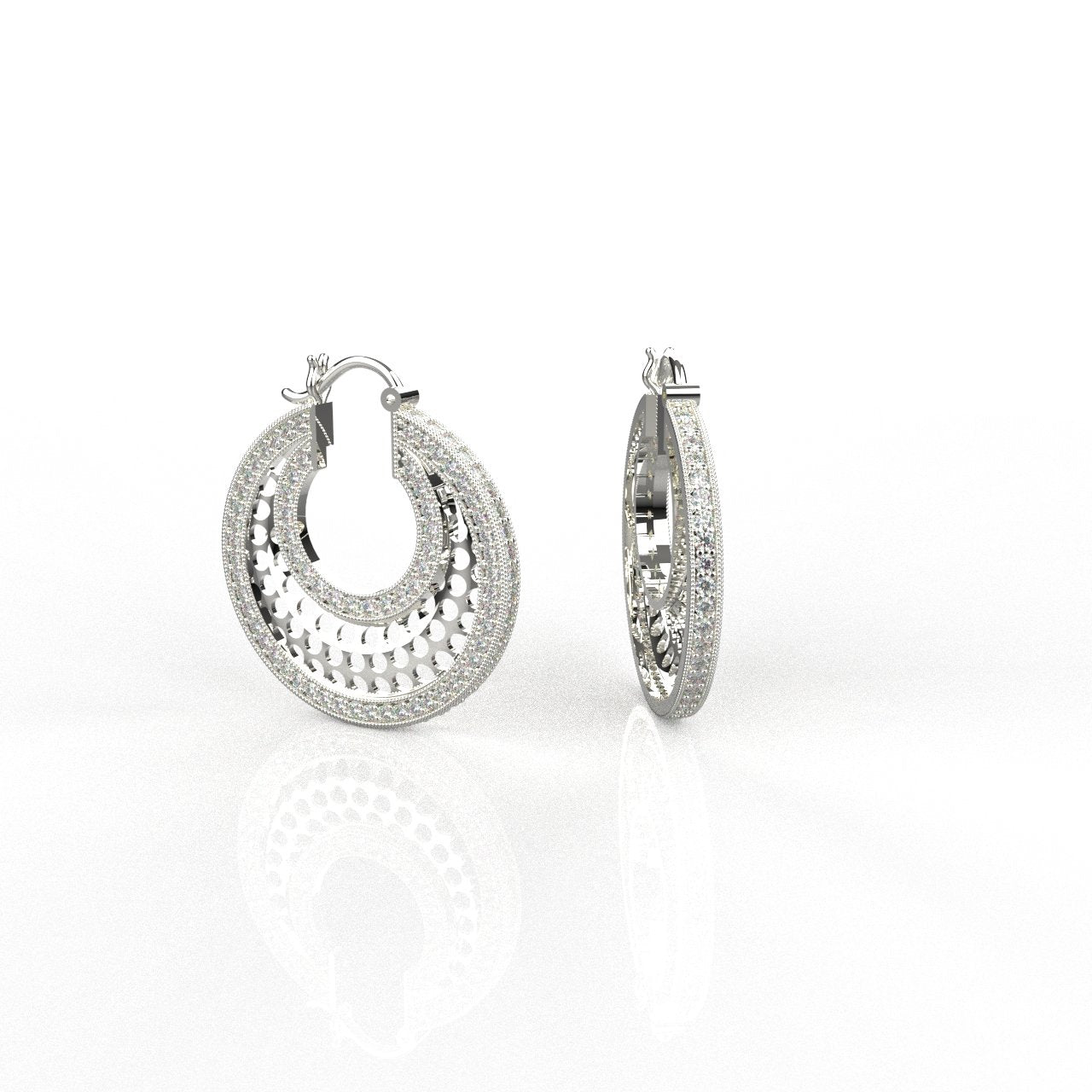 Avarta Jewellery 18K White Gold Diamond Hoop Earrings