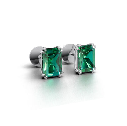 Avarta Jewellery Sterling Silver Ruby Emerald Earrings