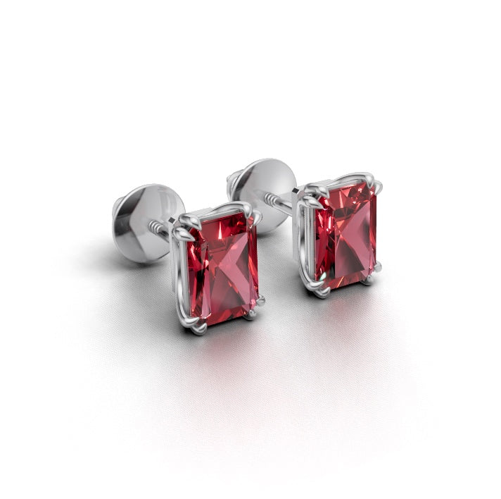 Avarta Jewellery Sterling Silver Ruby Emerald Earrings