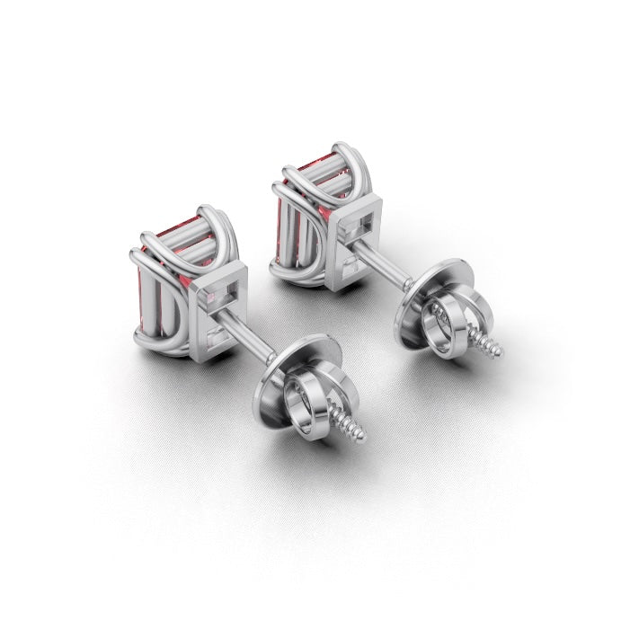 Avarta Jewellery Sterling Silver Ruby Emerald Earrings
