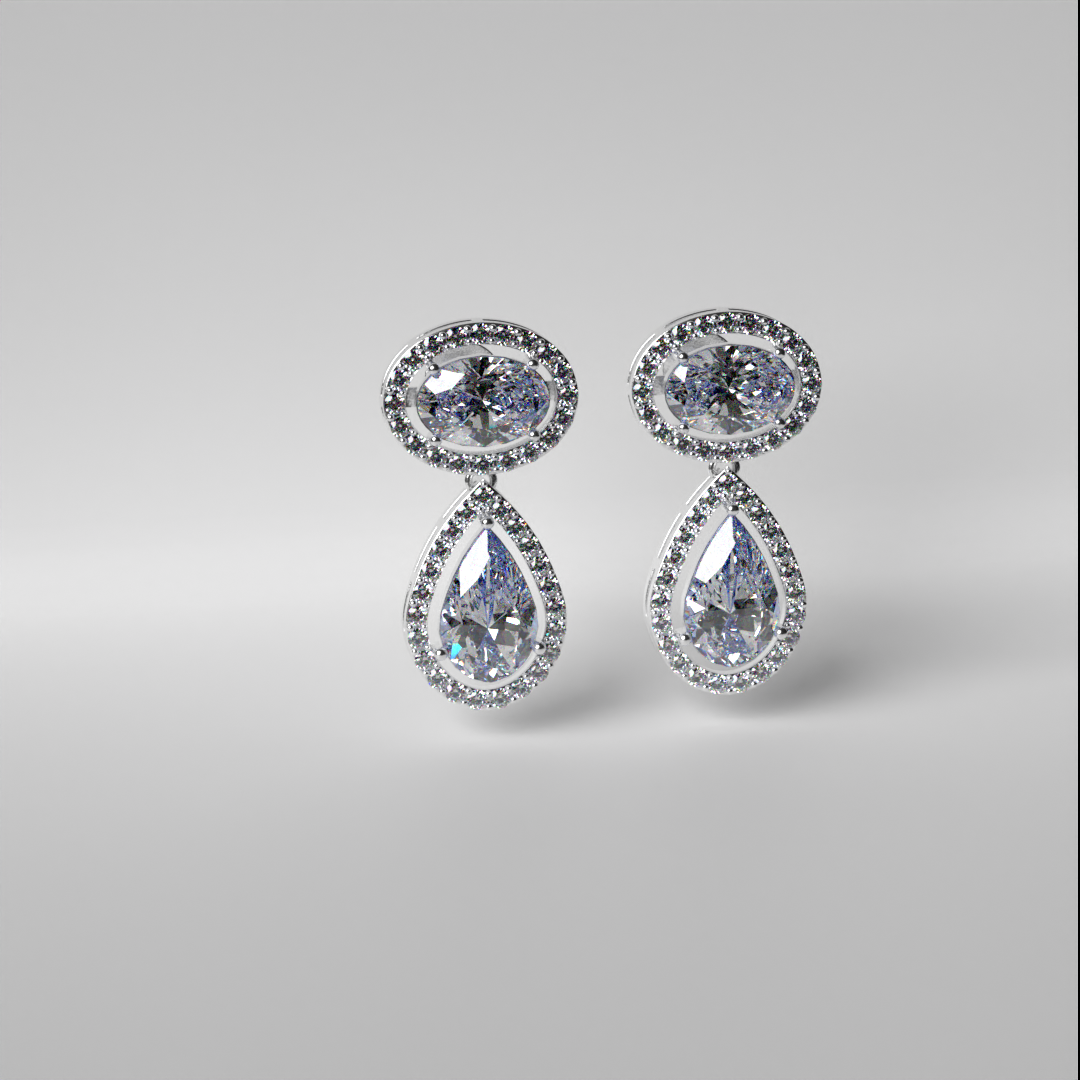 Avarta Sterling Silver Moissanite Solitaire Dangler Earring