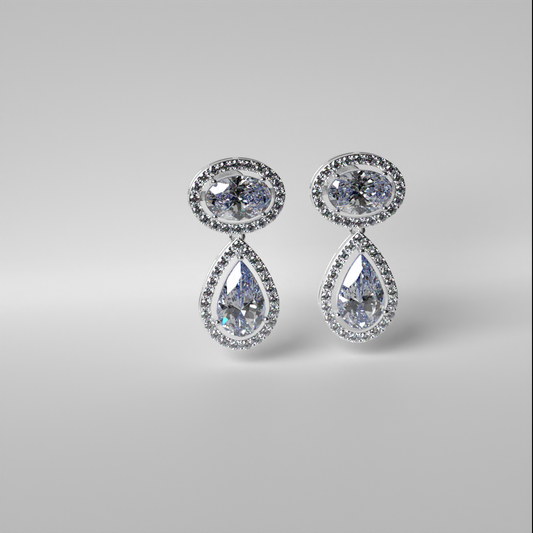 Avarta Sterling Silver Moissanite Solitaire Dangler Earring