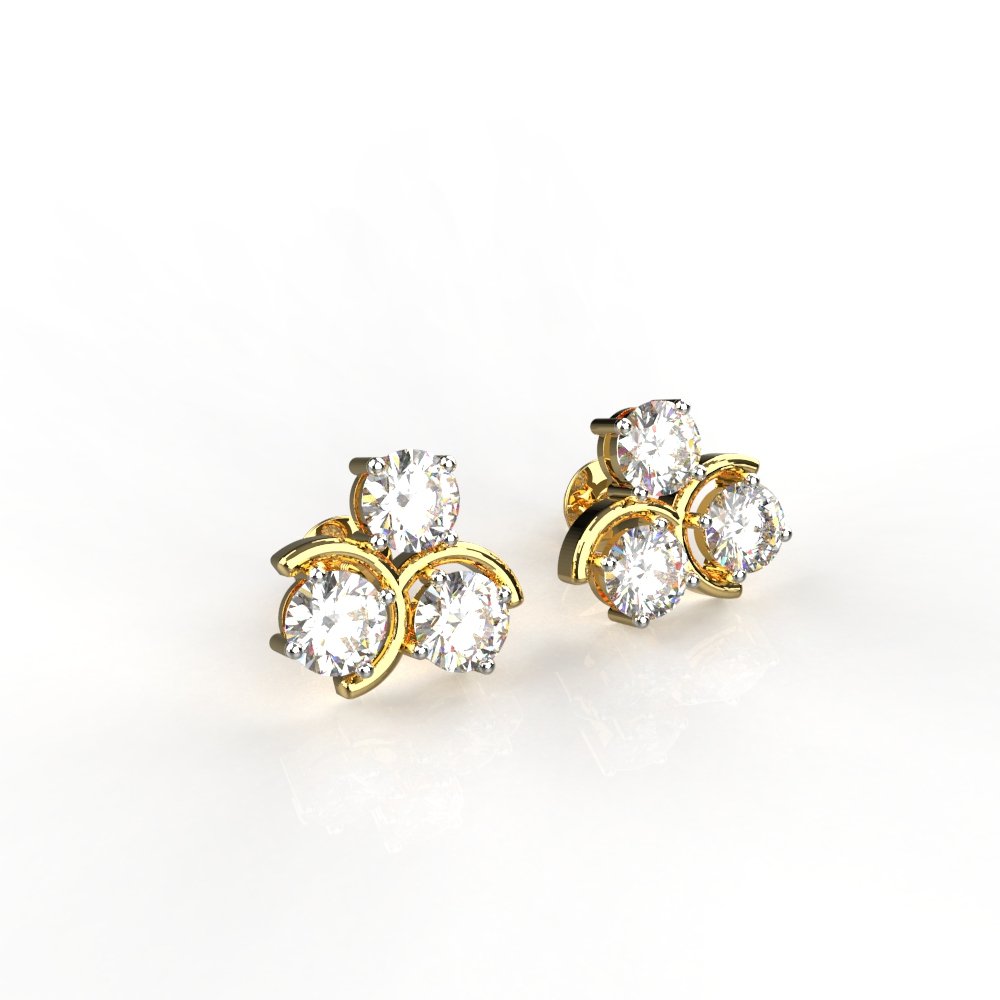 Avarta Jewellery Tri Star Lab Diamond Earrings Main image