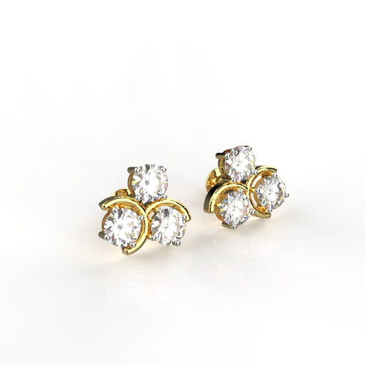 Avarta Jewellery Tri Star Lab Diamond Earrings