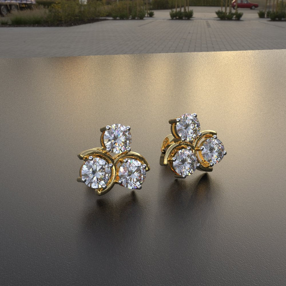 Avarta Jewellery Tri Star Lab Diamond Earrings