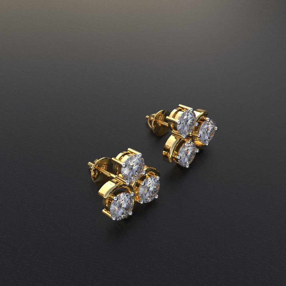 Avarta Jewellery Tri Star Lab Diamond Earrings