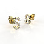 Avarta Jewellery Gold S Letter Diamond Studs Earrings