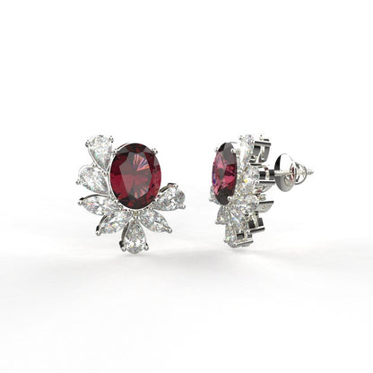 Avarta Gold Ruby Moissanite Stud Earrings