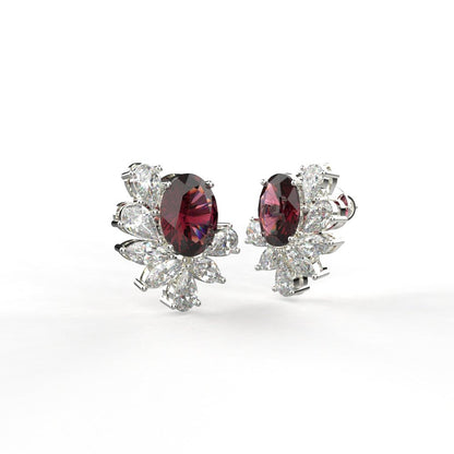 Avarta Gold Ruby Moissanite Stud Earrings