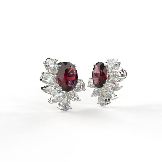 Avarta Gold Ruby Moissanite Stud Earrings