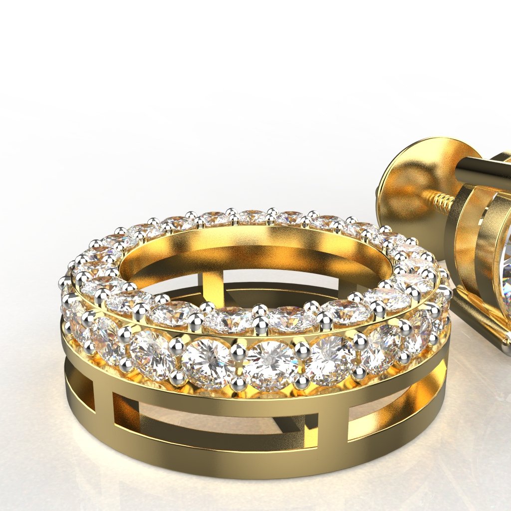 Avarta Jewellery Yellow Gold 1 Carat Lab Diamond Jacket Solitaire Earrings